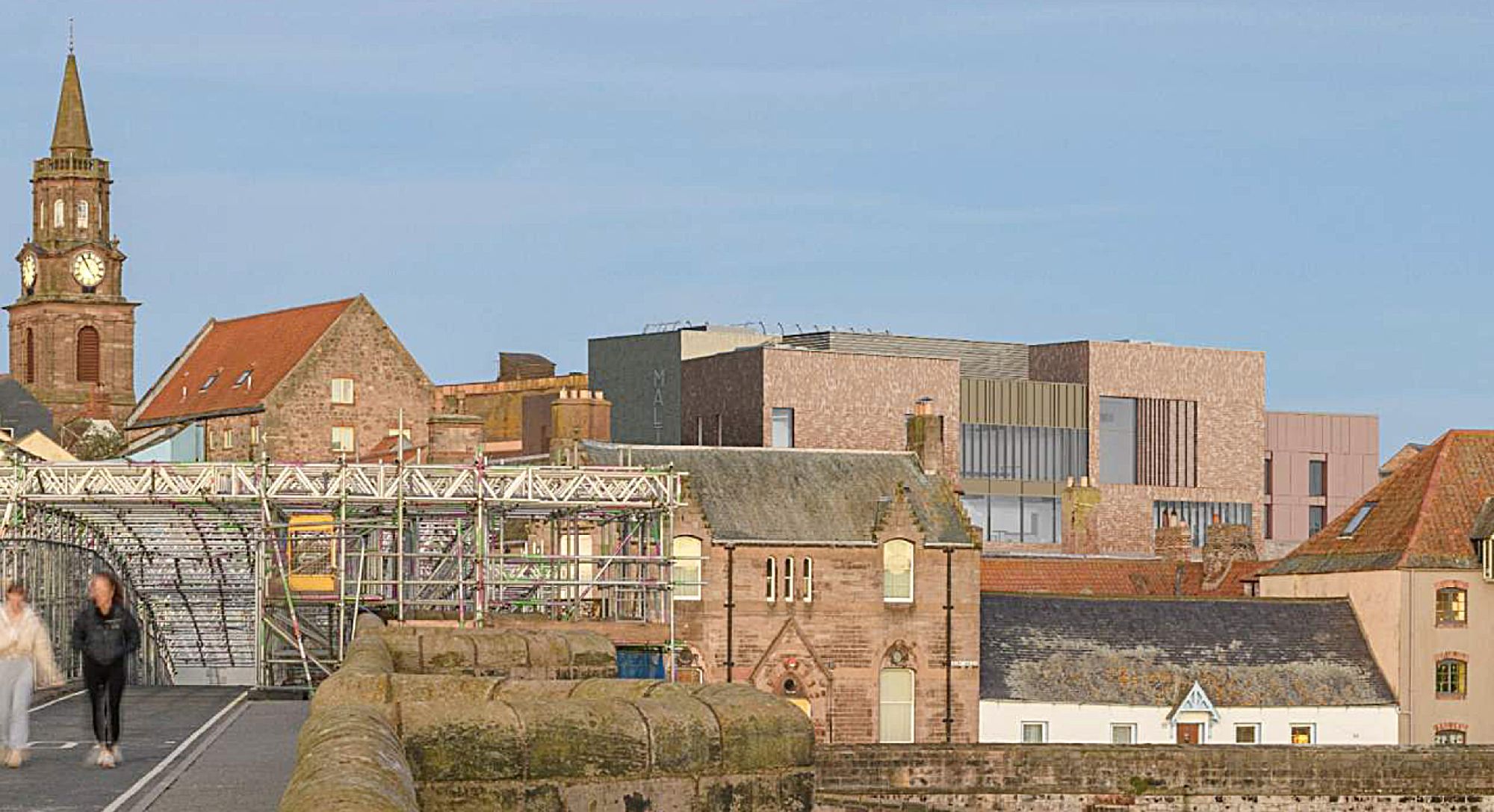 The new Maltings from the Old Bridge