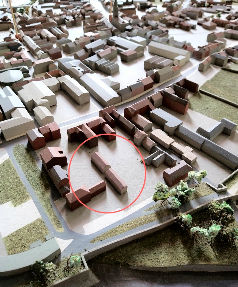 The huts in the model of Berwick at the Visitor's Centre (1)