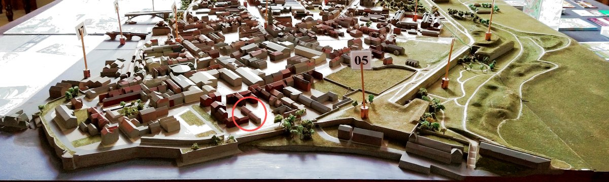 The huts in the model of Berwick at the Visitor's Centre (2)