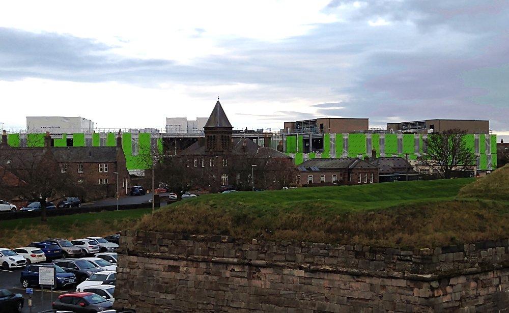 Hospital pods over Cumberland Bastion