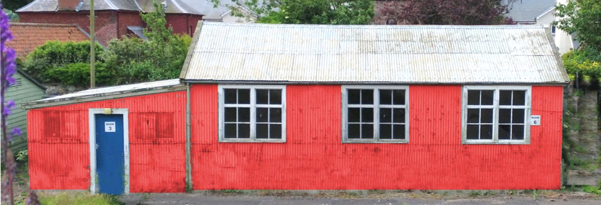 Speirs hut in red